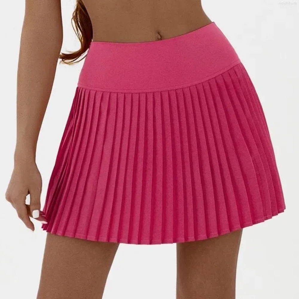 High Waist Pleated Athletic Skort With Built-In Shorts Size Small